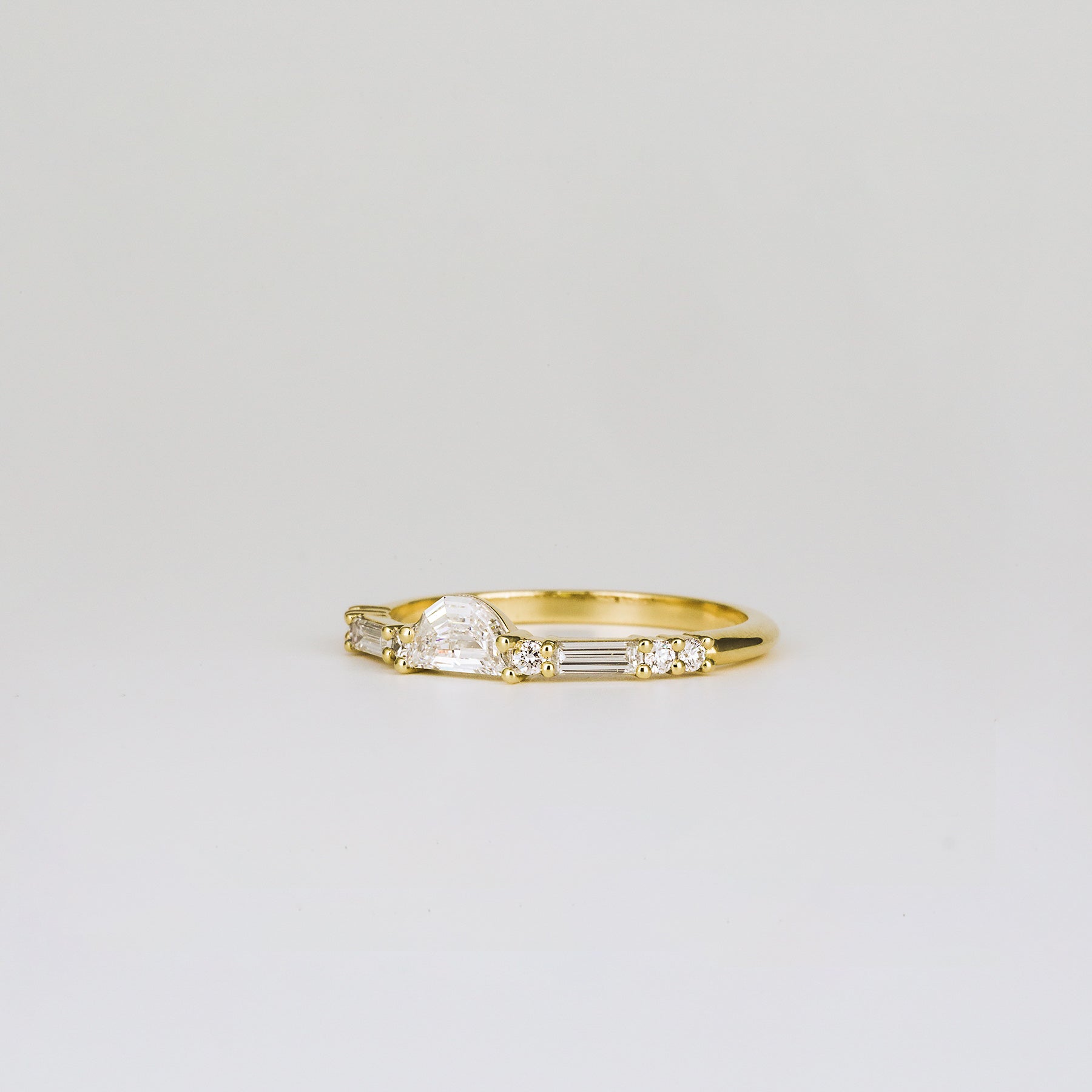 0.35 TCW Round Diamond Curved Pave DEF/VVS Lab Grown Wedding Band