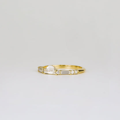 0.35 TCW Round Diamond Curved Pave DEF/VVS Lab Grown Wedding Band