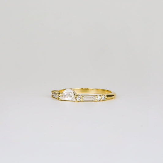 0.35 TCW Round Diamond Curved Pave DEF/VVS Lab Grown Wedding Band