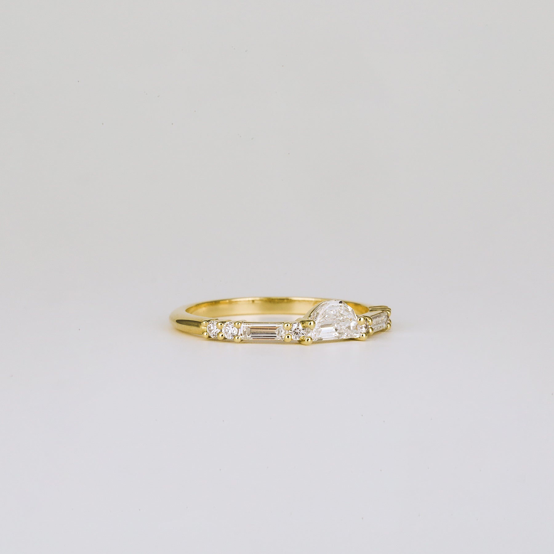 0.35 TCW Round Diamond Curved Pave DEF/VVS Lab Grown Wedding Band