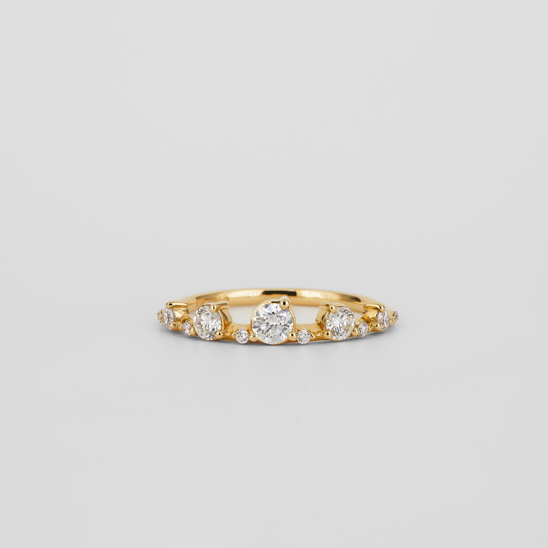 0.35 TCW Round Diamond Curved Pave DEF/VVS Lab Grown Wedding Band
