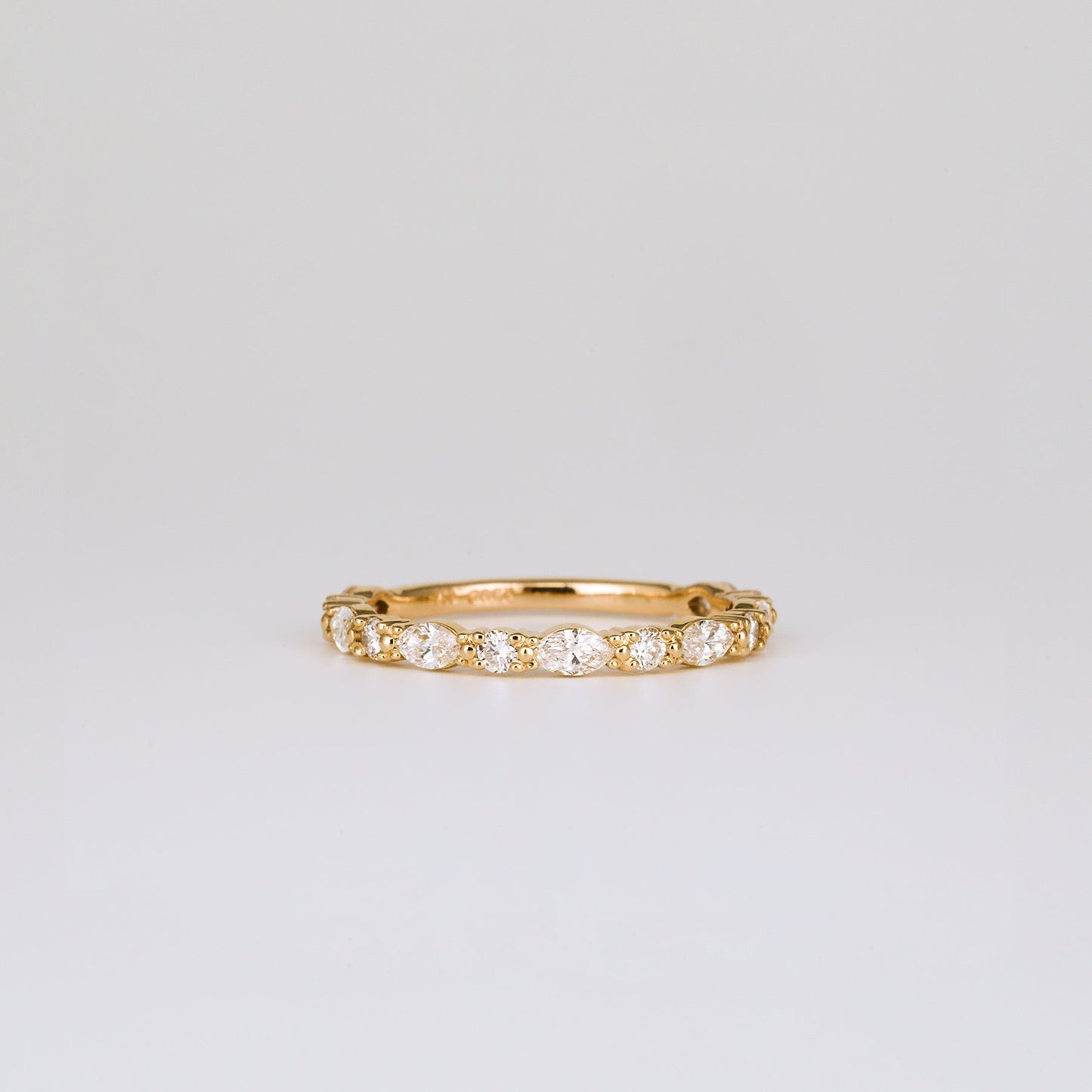 0.35 TCW Round Diamond Curved Pave DEF/VVS Lab Grown Wedding Band