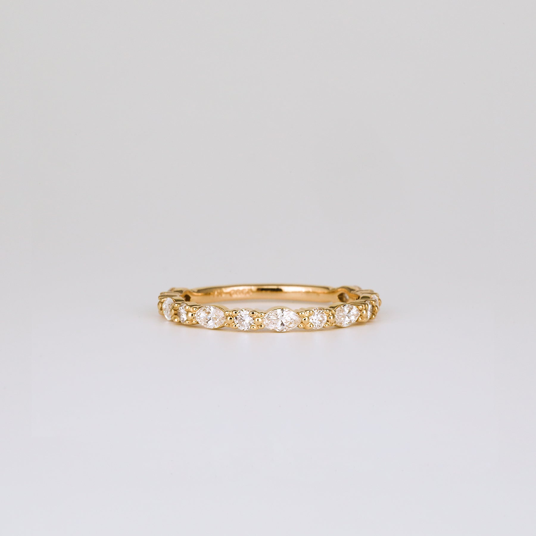0.35 TCW Round Diamond Curved Pave DEF/VVS Lab Grown Wedding Band