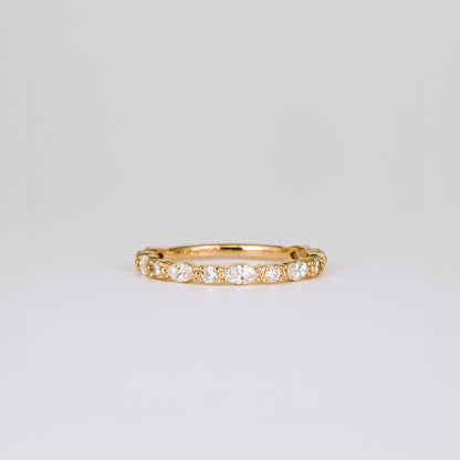 0.35 TCW Round Diamond Curved Pave DEF/VVS Lab Grown Wedding Band