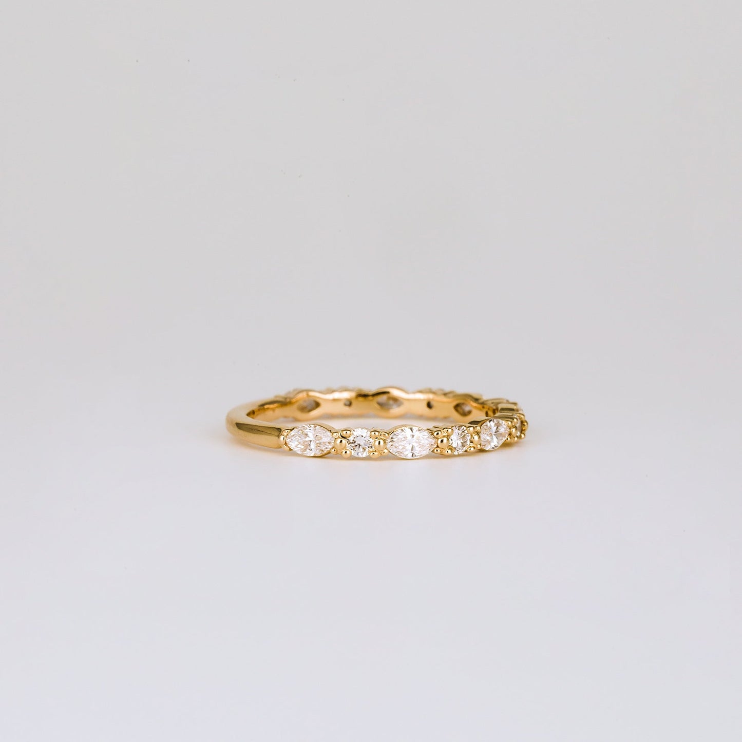 0.35 TCW Round Diamond Curved Pave DEF/VVS Lab Grown Wedding Band