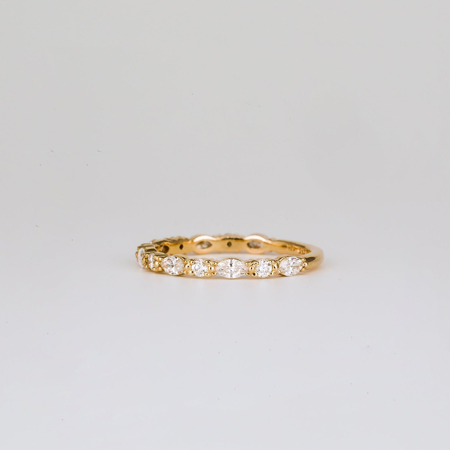 0.35 TCW Round Diamond Curved Pave DEF/VVS Lab Grown Wedding Band