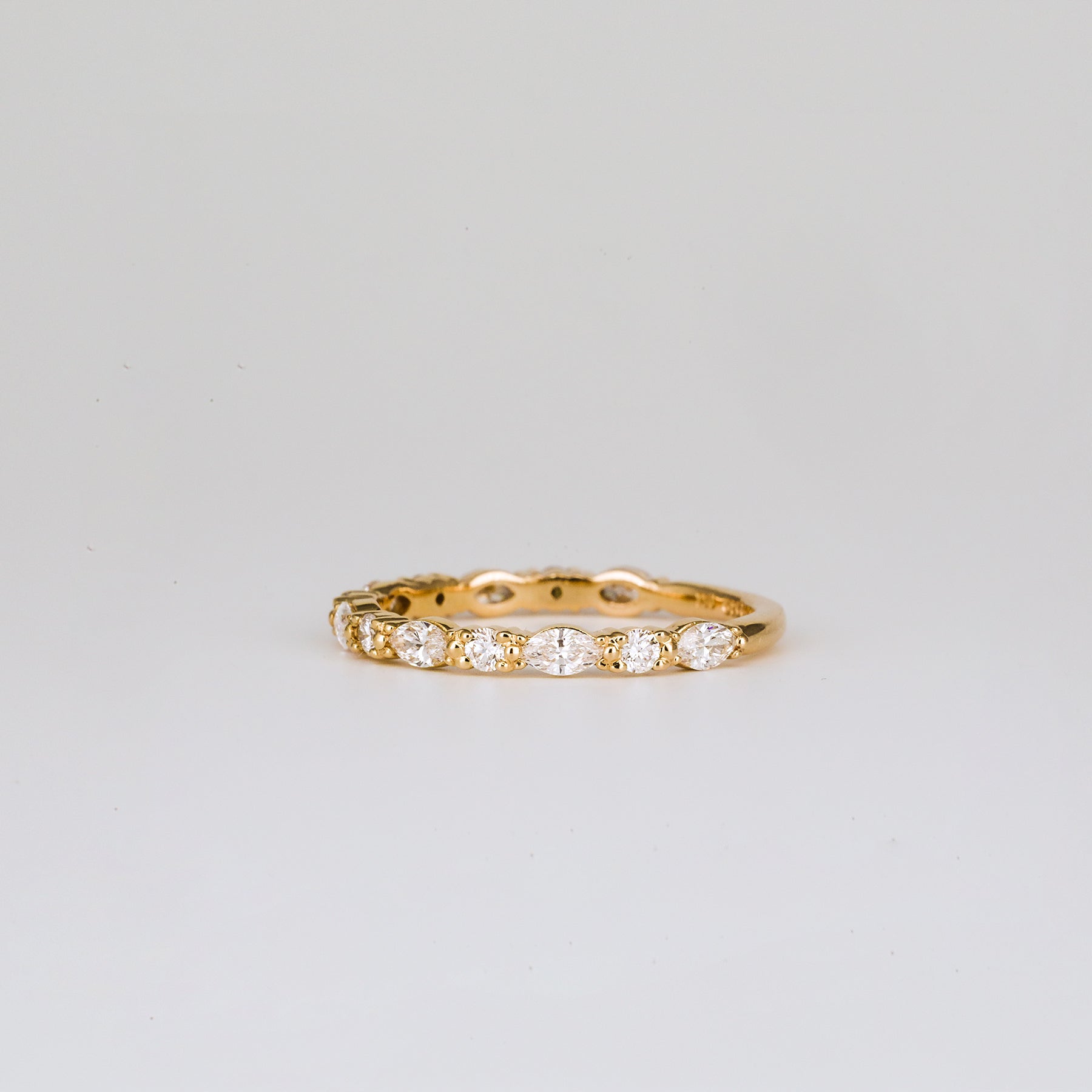 0.35 TCW Round Diamond Curved Pave DEF/VVS Lab Grown Wedding Band