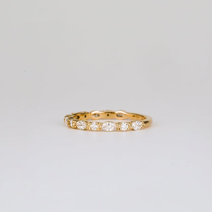 0.35 TCW Round Diamond Curved Pave DEF/VVS Lab Grown Wedding Band