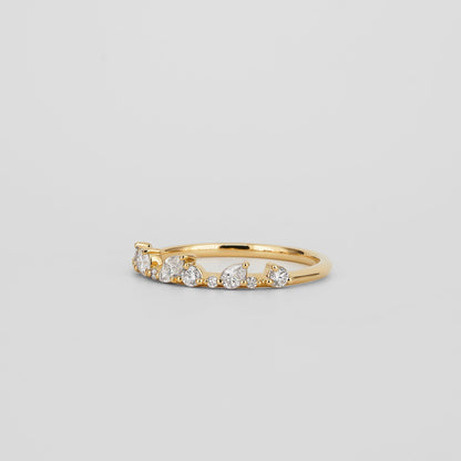 0.35 TCW Round Diamond Curved Pave DEF/VVS Lab Grown Wedding Band