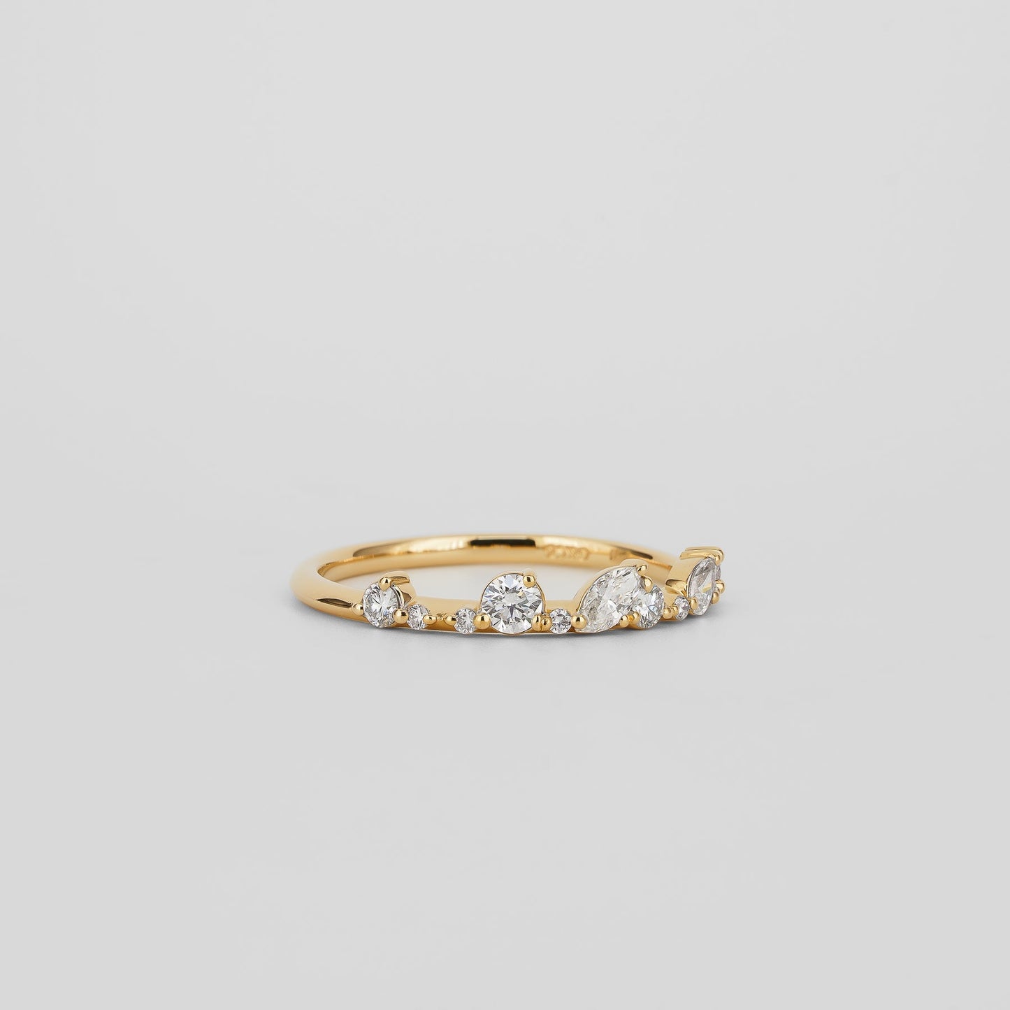 0.35 TCW Round Diamond Curved Pave DEF/VVS Lab Grown Wedding Band