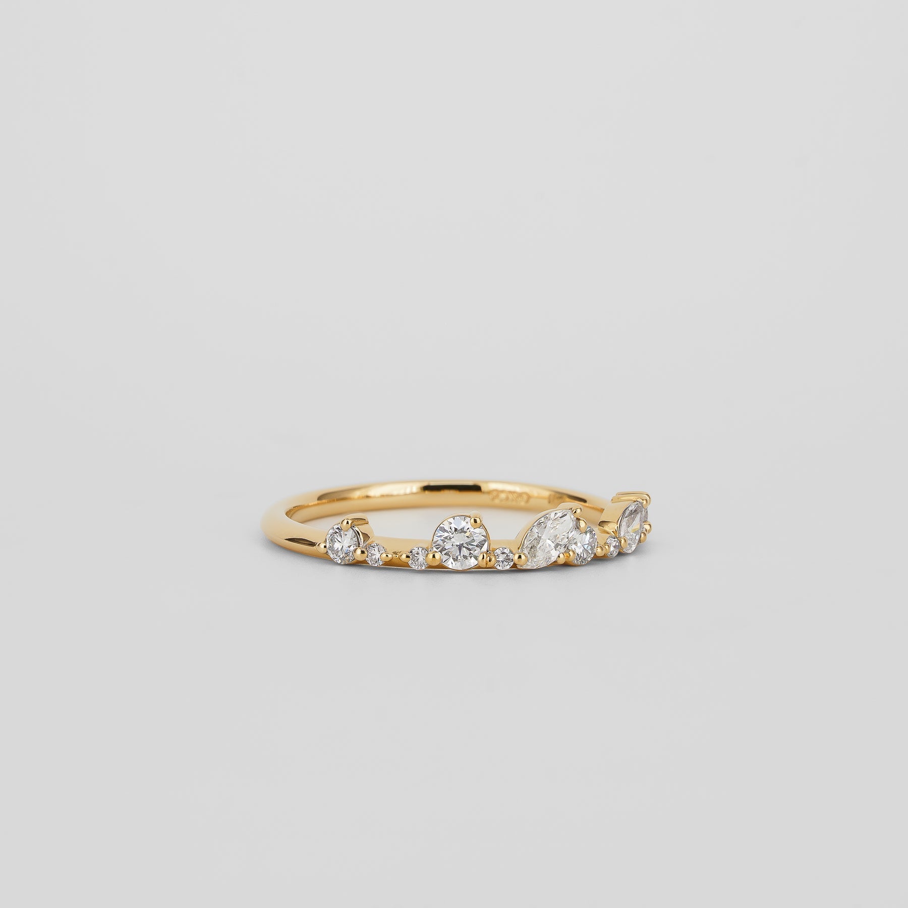 0.35 TCW Round Diamond Curved Pave DEF/VVS Lab Grown Wedding Band