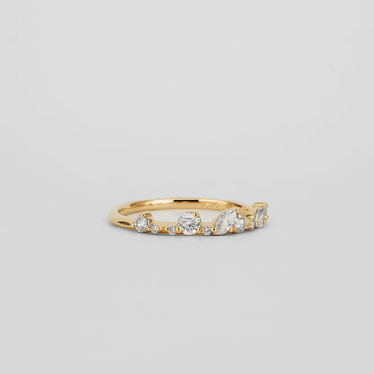 0.35 TCW Round Diamond Curved Pave DEF/VVS Lab Grown Wedding Band