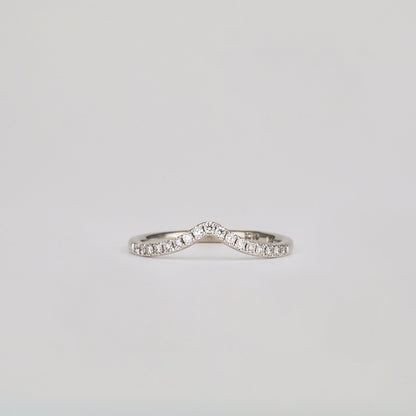 0.35 TCW Round Diamond Curved Pave DEF/VVS Lab Grown Wedding Band