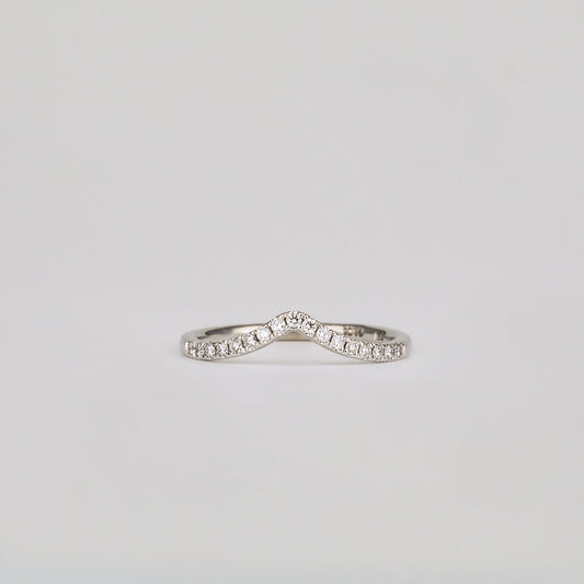 0.35 TCW Round Diamond Curved Pave DEF/VVS Lab Grown Wedding Band