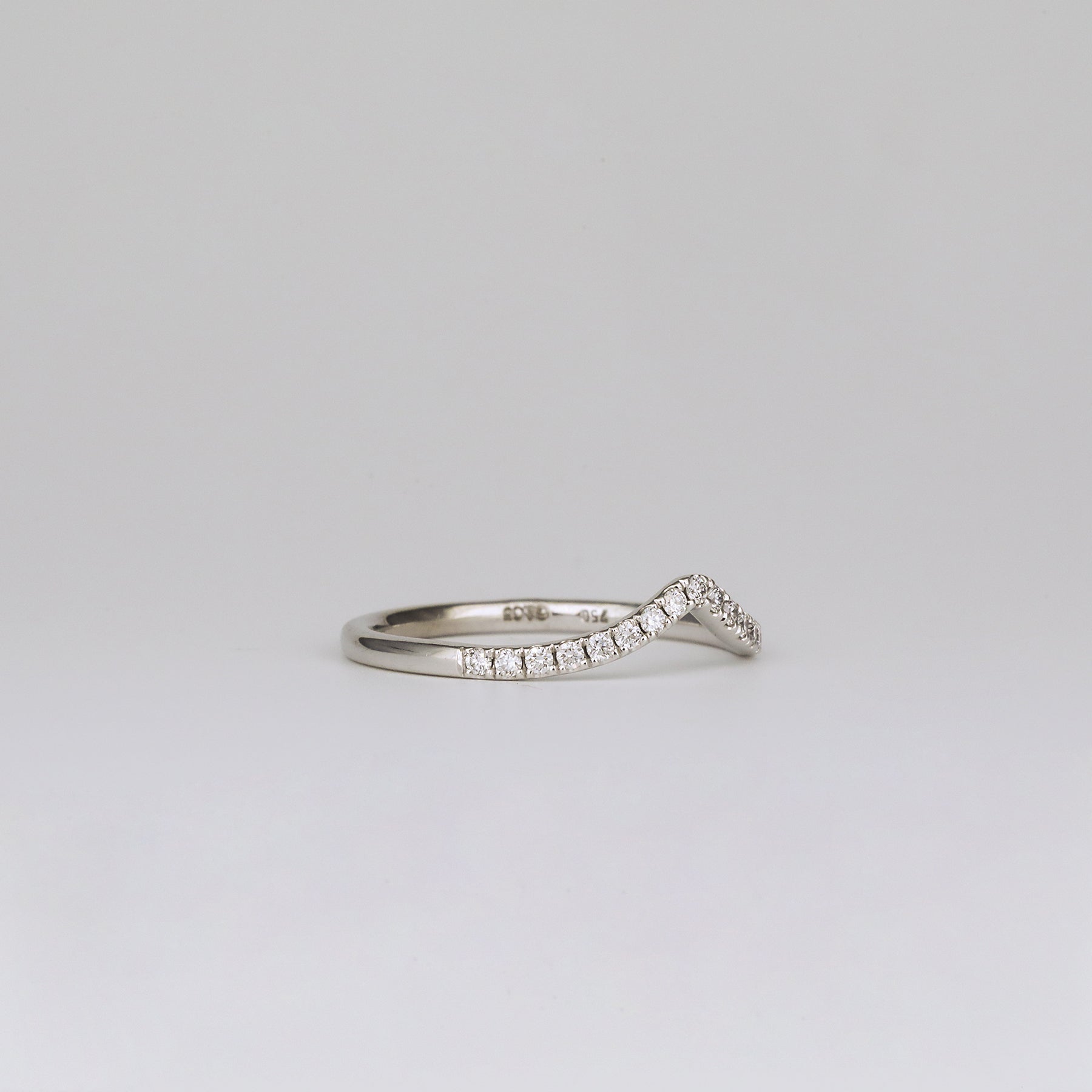 0.35 TCW Round Diamond Curved Pave DEF/VVS Lab Grown Wedding Band