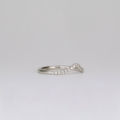 0.35 TCW Round Diamond Curved Pave DEF/VVS Lab Grown Wedding Band