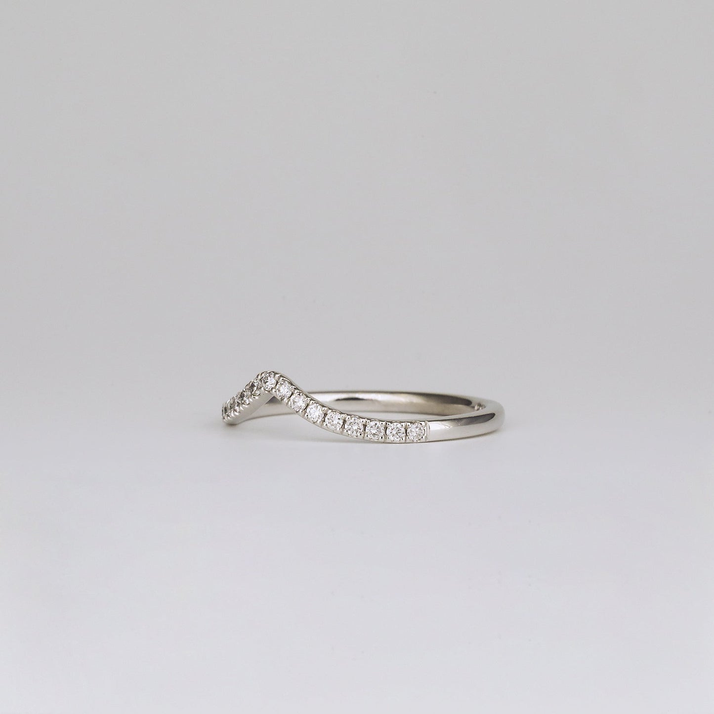 0.35 TCW Round Diamond Curved Pave DEF/VVS Lab Grown Wedding Band