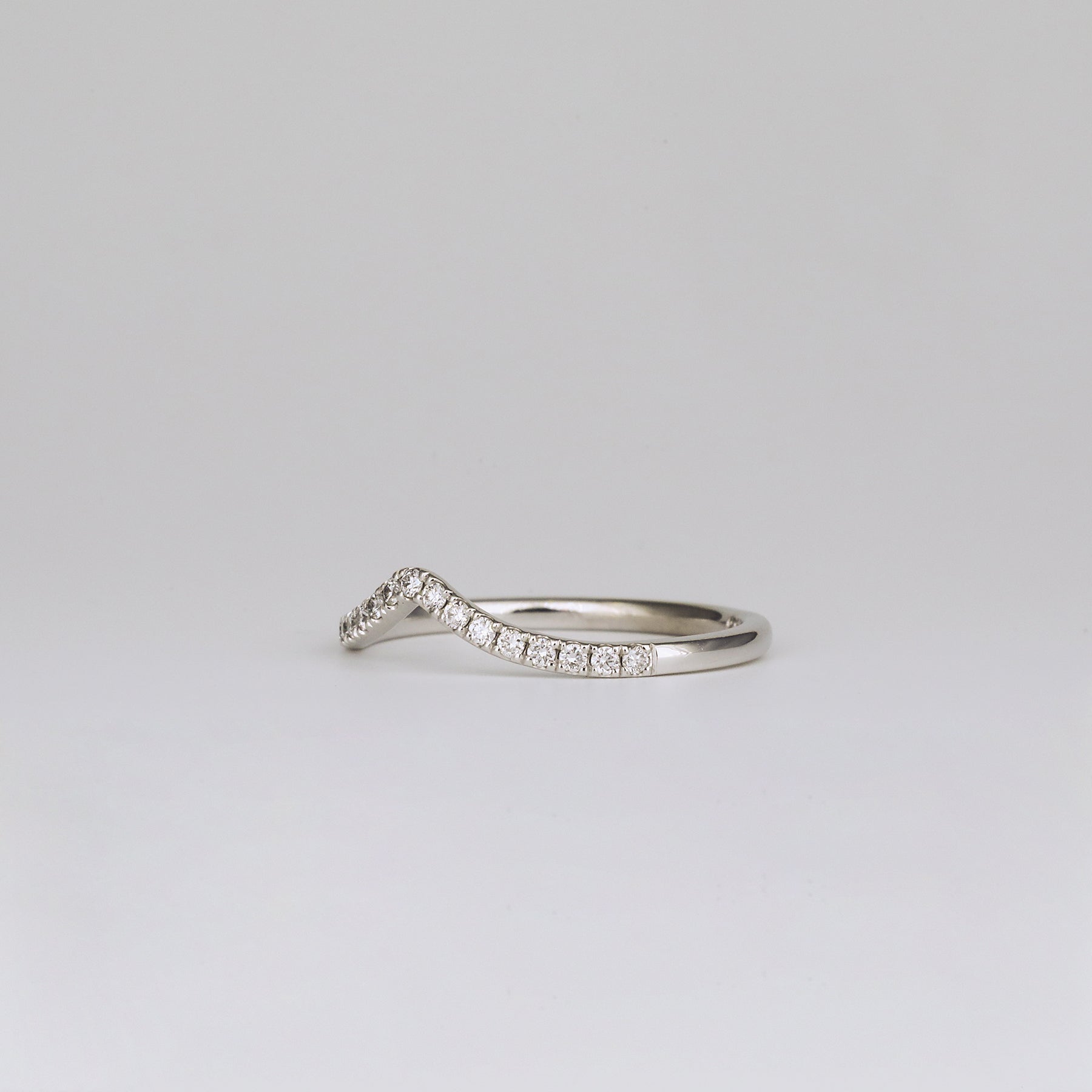 0.35 TCW Round Diamond Curved Pave DEF/VVS Lab Grown Wedding Band