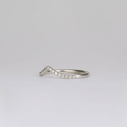0.35 TCW Round Diamond Curved Pave DEF/VVS Lab Grown Wedding Band