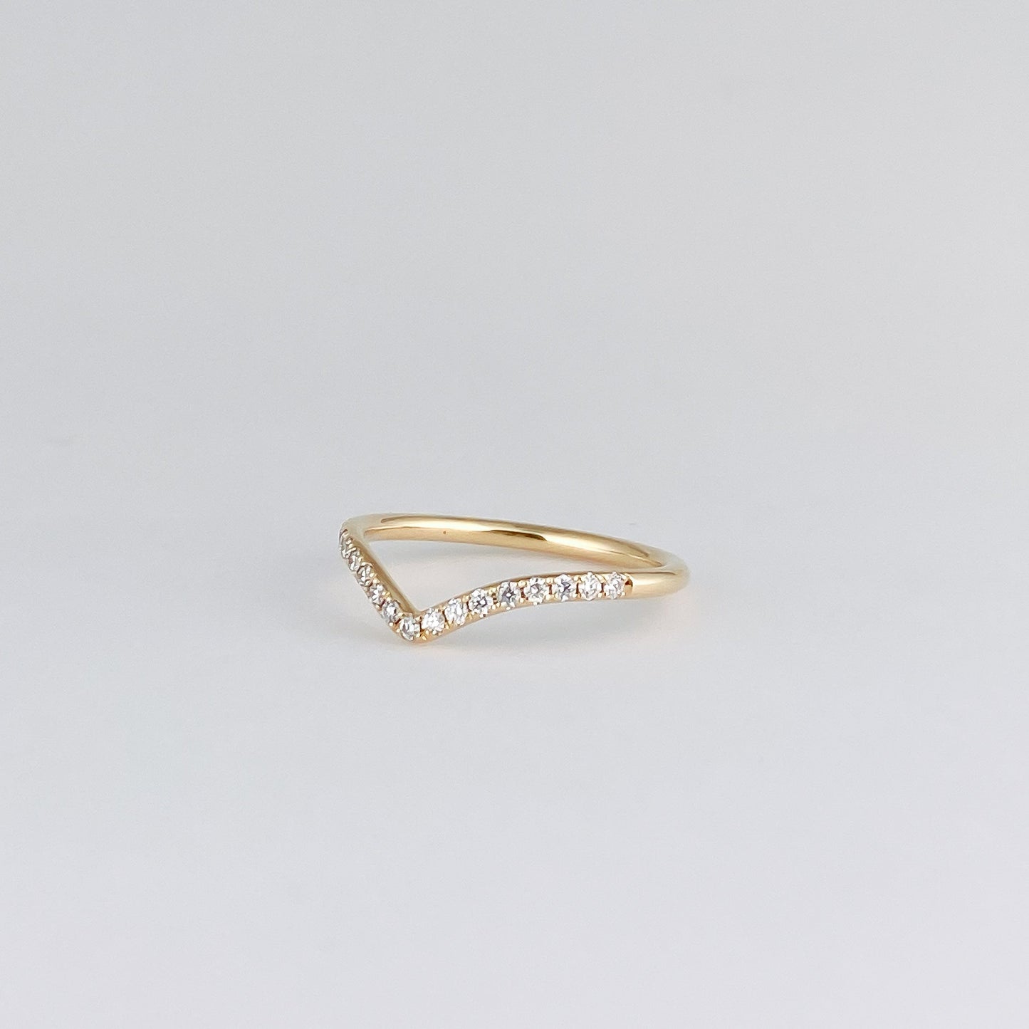0.35 TCW Round Diamond Curved Pave DEF/VVS Lab Grown Wedding Band