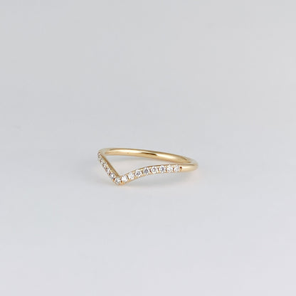 0.35 TCW Round Diamond Curved Pave DEF/VVS Lab Grown Wedding Band