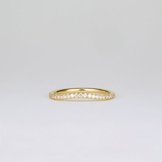 0.35 TCW Round Diamond Curved Pave DEF/VVS Lab Grown Wedding Band