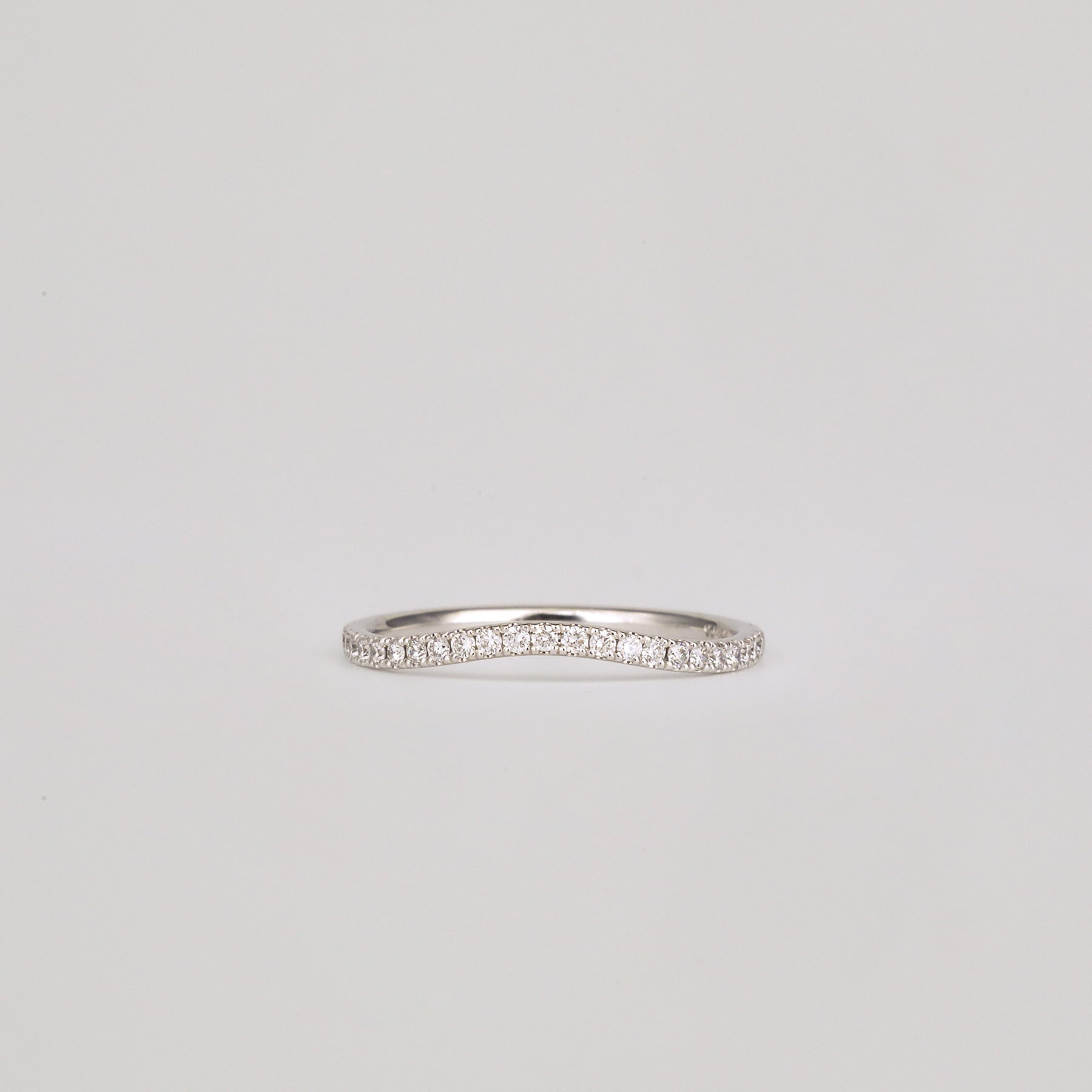 0.35 TCW Round Diamond Curved Pave DEF/VVS Lab Grown Wedding Band