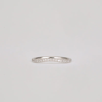 0.35 TCW Round Diamond Curved Pave DEF/VVS Lab Grown Wedding Band