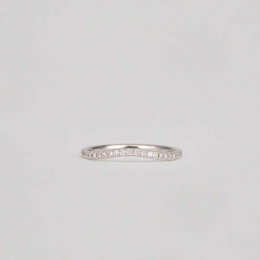 0.35 TCW Round Diamond Curved Pave DEF/VVS Lab Grown Wedding Band