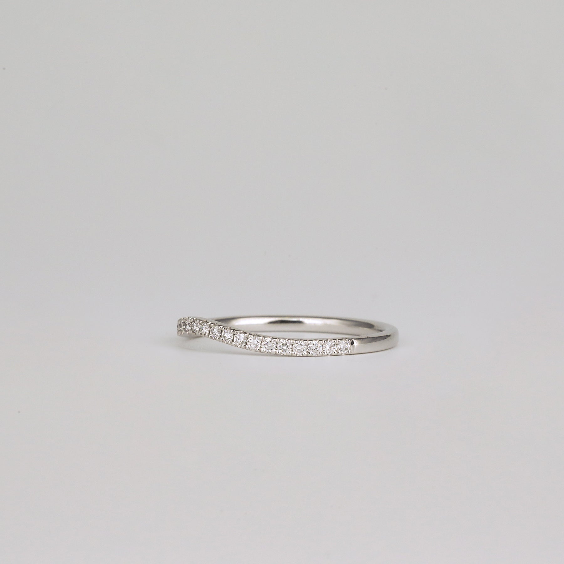0.35 TCW Round Diamond Curved Pave DEF/VVS Lab Grown Wedding Band