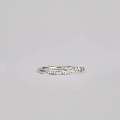 0.35 TCW Round Diamond Curved Pave DEF/VVS Lab Grown Wedding Band