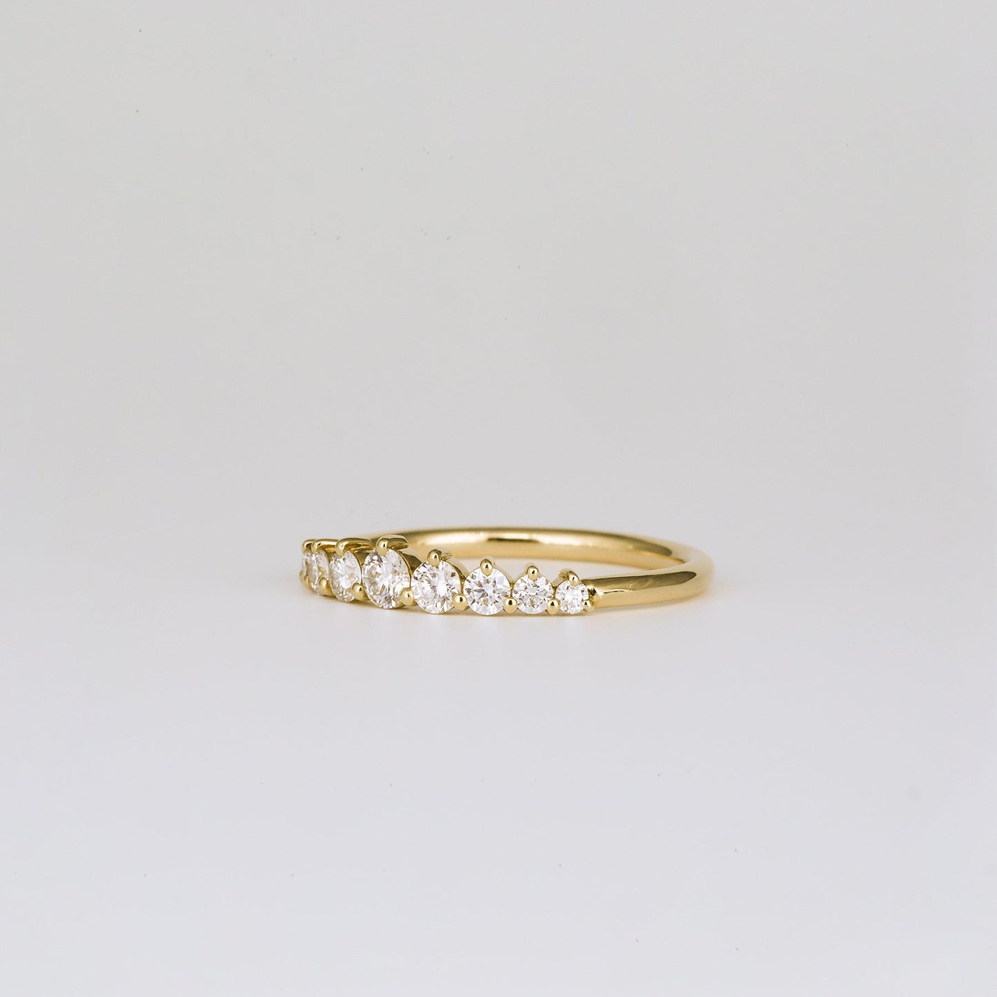 0.35 TCW Round Diamond Curved Pave DEF/VVS Lab Grown Wedding Band