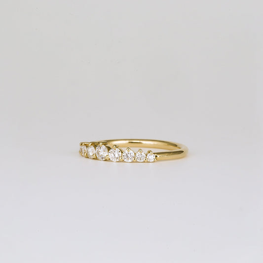 0.35 TCW Round Diamond Curved Pave DEF/VVS Lab Grown Wedding Band