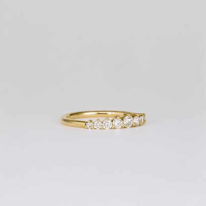 0.35 TCW Round Diamond Curved Pave DEF/VVS Lab Grown Wedding Band