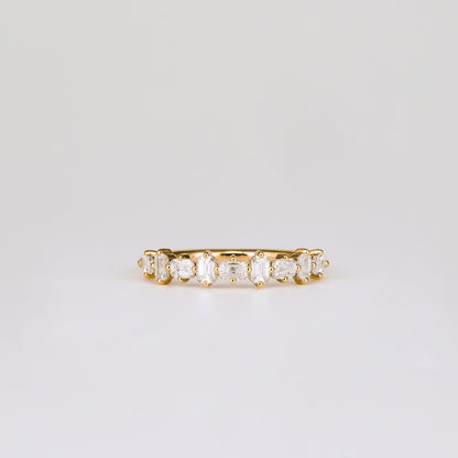 0.35 TCW Round Diamond Curved Pave DEF/VVS Lab Grown Wedding Band