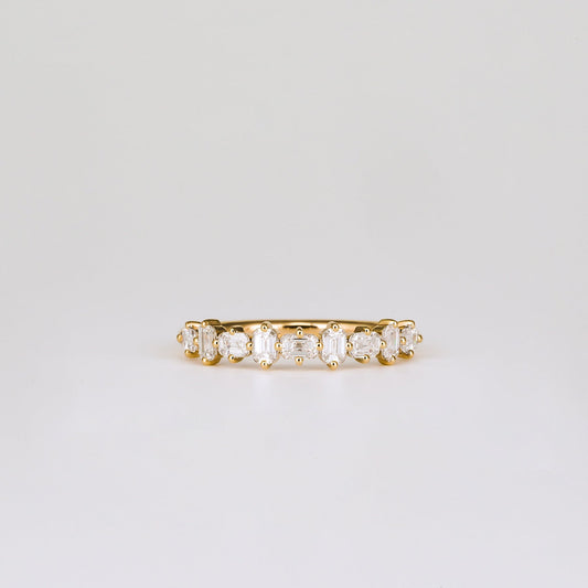 0.35 TCW Round Diamond Curved Pave DEF/VVS Lab Grown Wedding Band