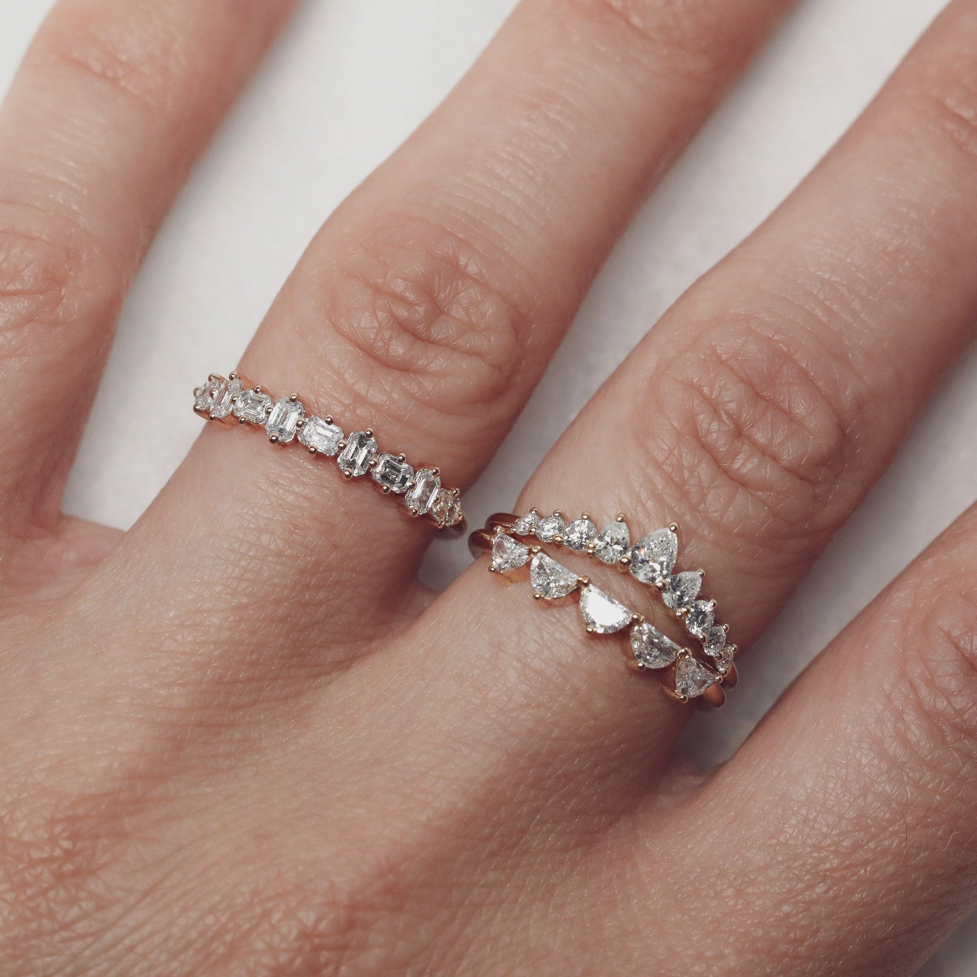 0.35 TCW Round Diamond Curved Pave DEF/VVS Lab Grown Wedding Band