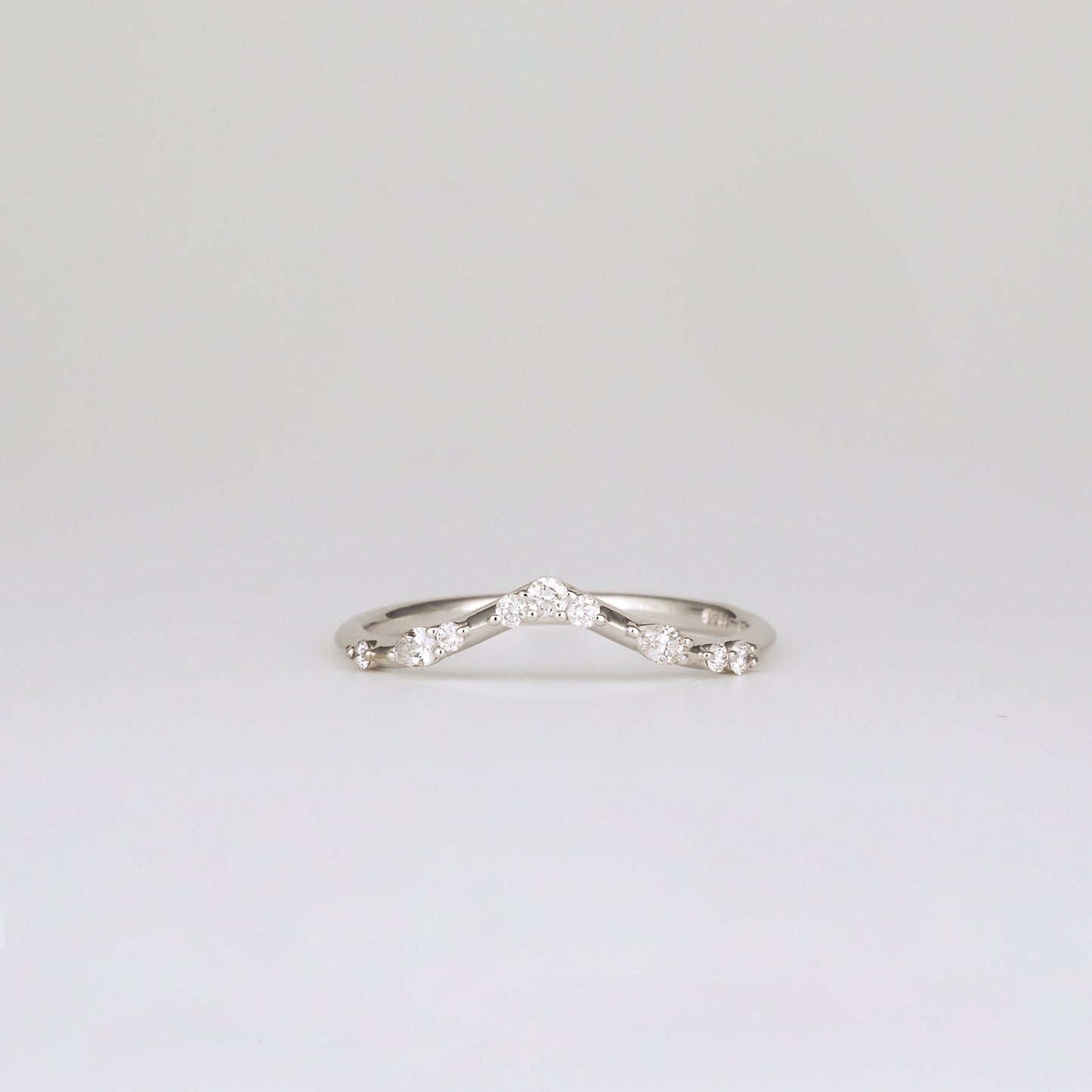 0.35 TCW Round Diamond Curved Pave DEF/VVS Lab Grown Wedding Band