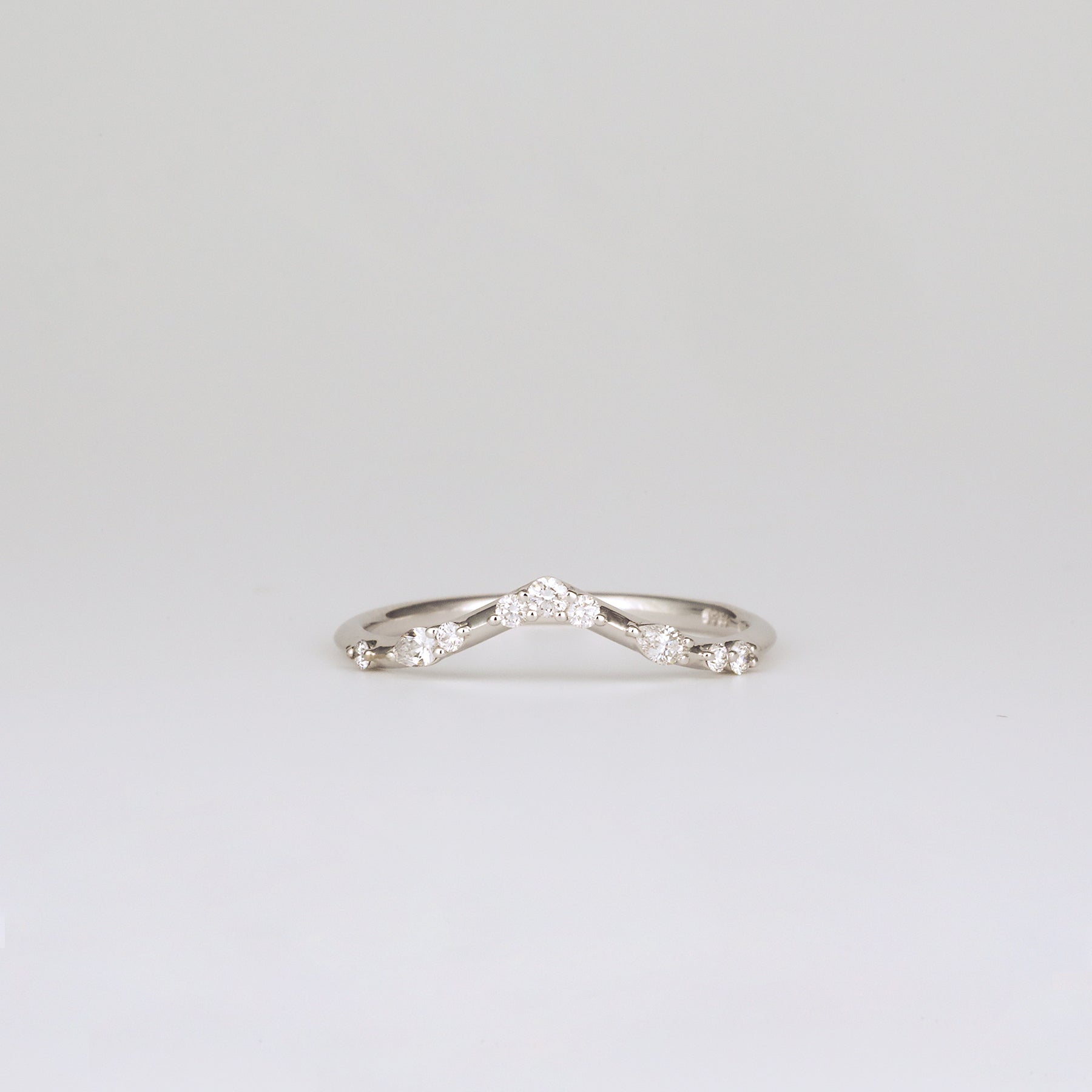 0.35 TCW Round Diamond Curved Pave DEF/VVS Lab Grown Wedding Band
