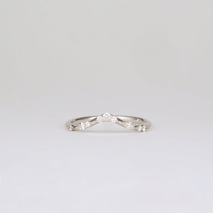 0.35 TCW Round Diamond Curved Pave DEF/VVS Lab Grown Wedding Band