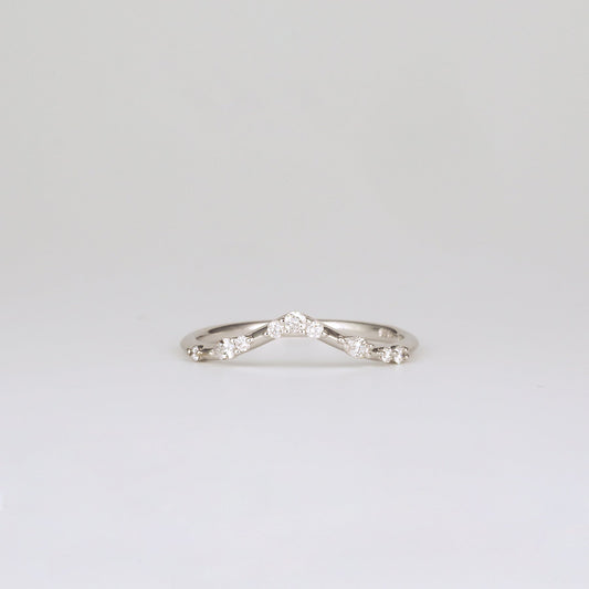 0.35 TCW Round Diamond Curved Pave DEF/VVS Lab Grown Wedding Band