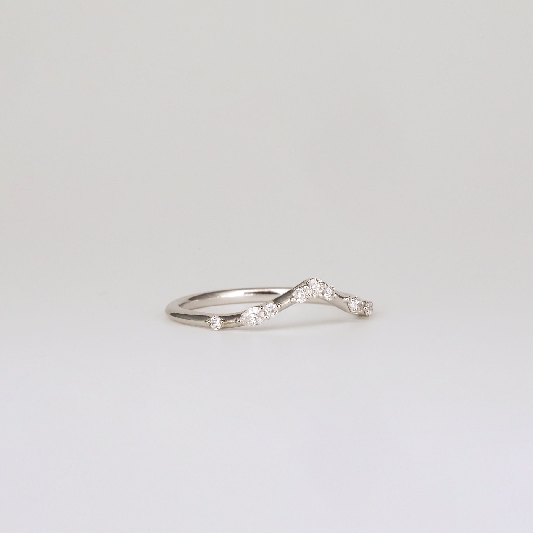 0.35 TCW Round Diamond Curved Pave DEF/VVS Lab Grown Wedding Band