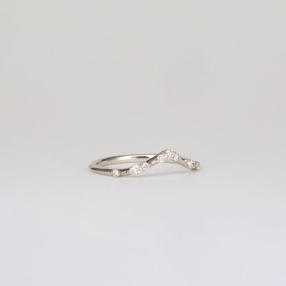 0.35 TCW Round Diamond Curved Pave DEF/VVS Lab Grown Wedding Band