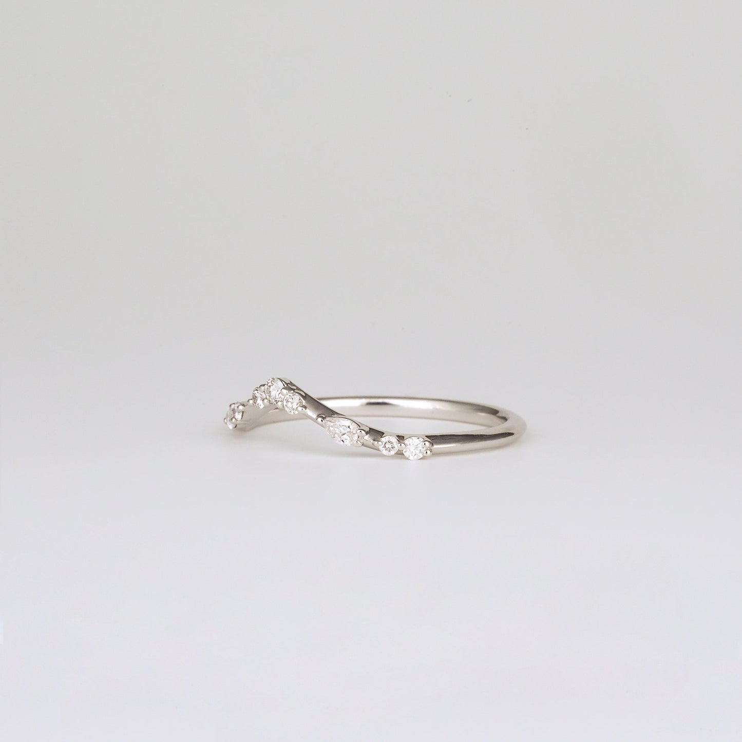 0.35 TCW Round Diamond Curved Pave DEF/VVS Lab Grown Wedding Band