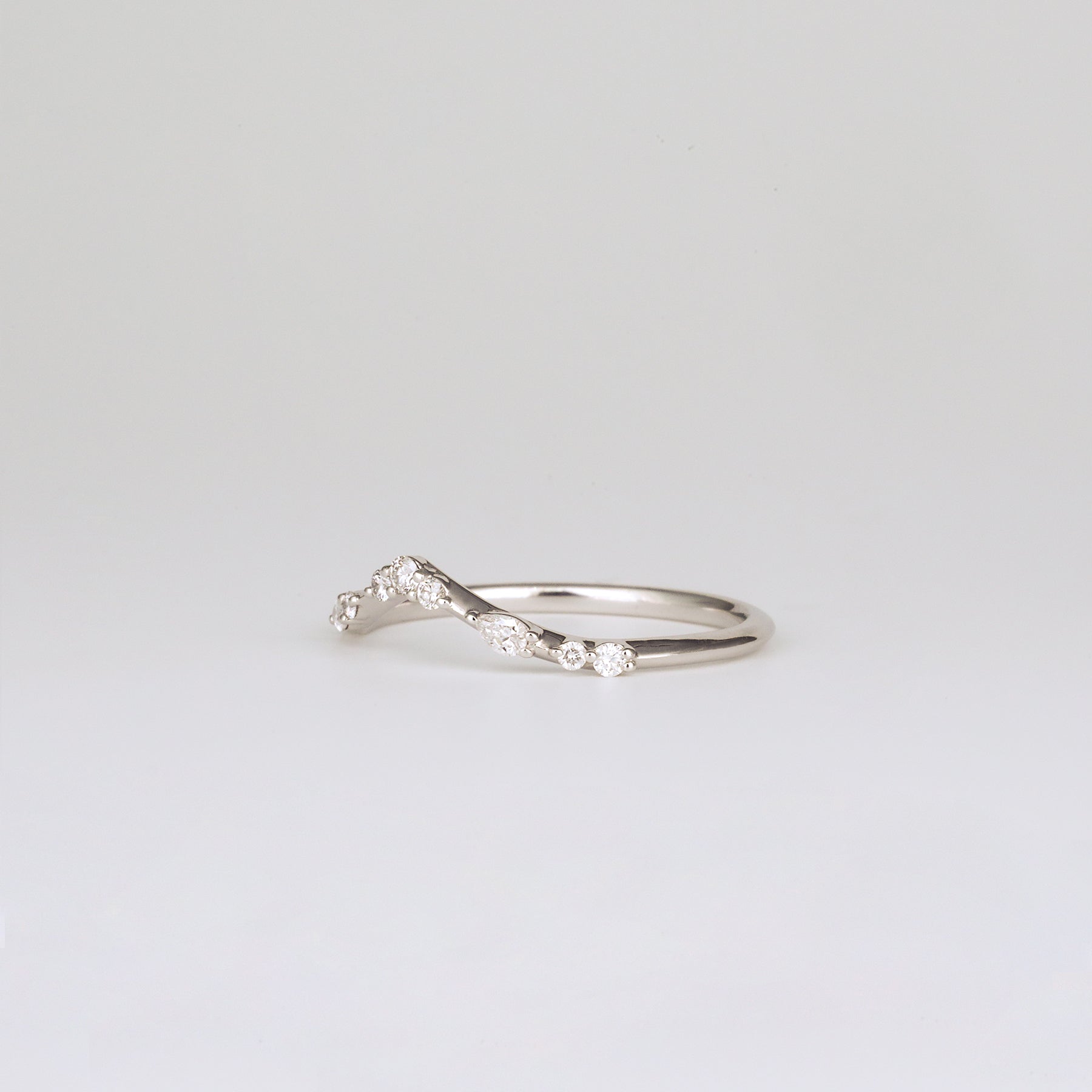 0.35 TCW Round Diamond Curved Pave DEF/VVS Lab Grown Wedding Band