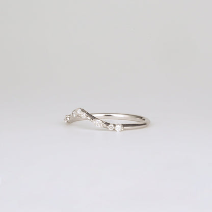 0.35 TCW Round Diamond Curved Pave DEF/VVS Lab Grown Wedding Band