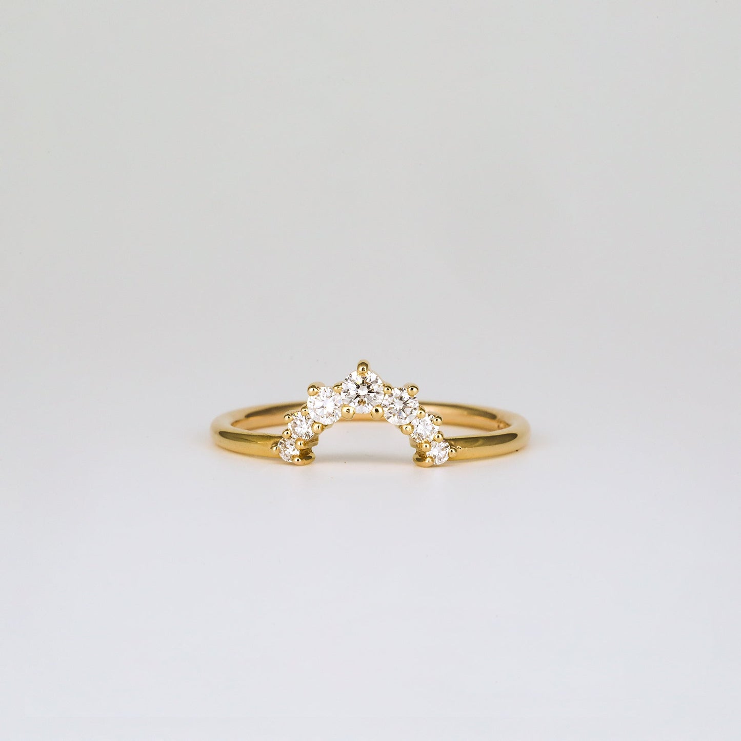 0.35 TCW Round Diamond Curved Pave DEF/VVS Lab Grown Wedding Band