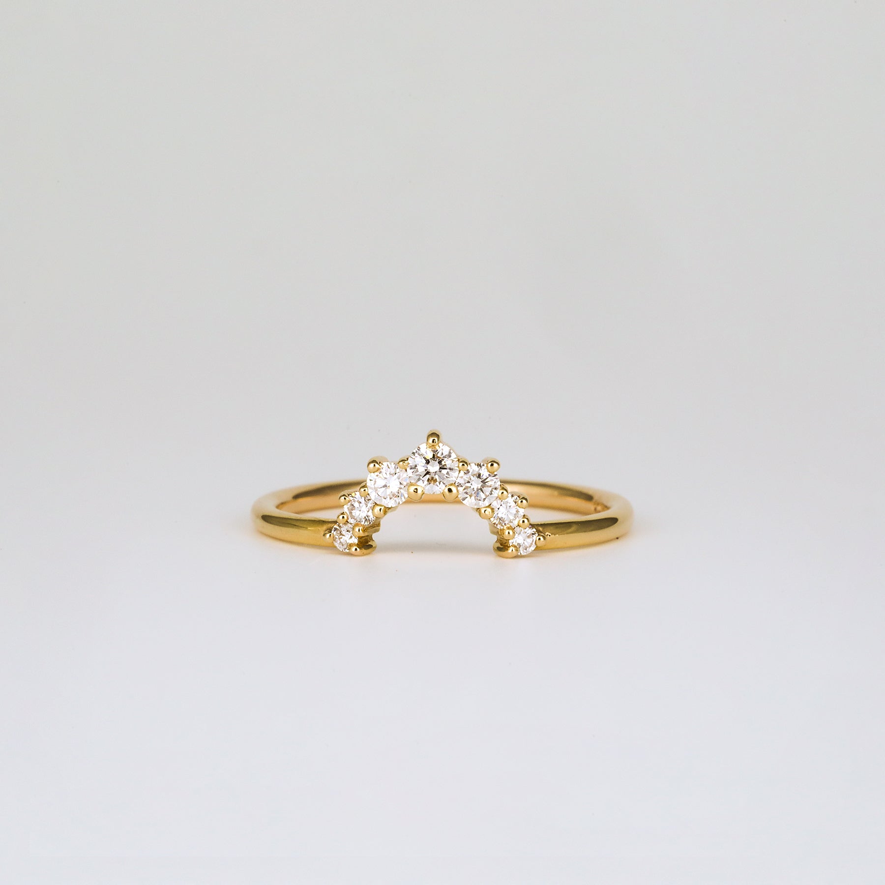 0.35 TCW Round Diamond Curved Pave DEF/VVS Lab Grown Wedding Band