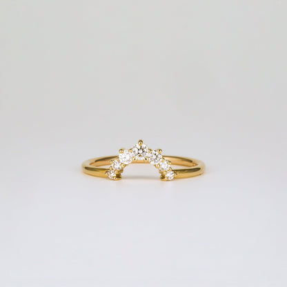 0.35 TCW Round Diamond Curved Pave DEF/VVS Lab Grown Wedding Band