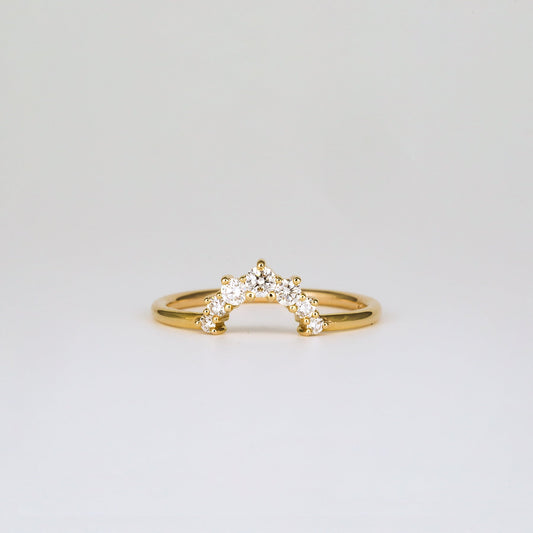 0.35 TCW Round Diamond Curved Pave DEF/VVS Lab Grown Wedding Band